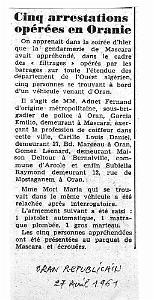 no4 avril 1961 arrestations